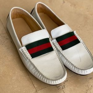 white gucci loafers